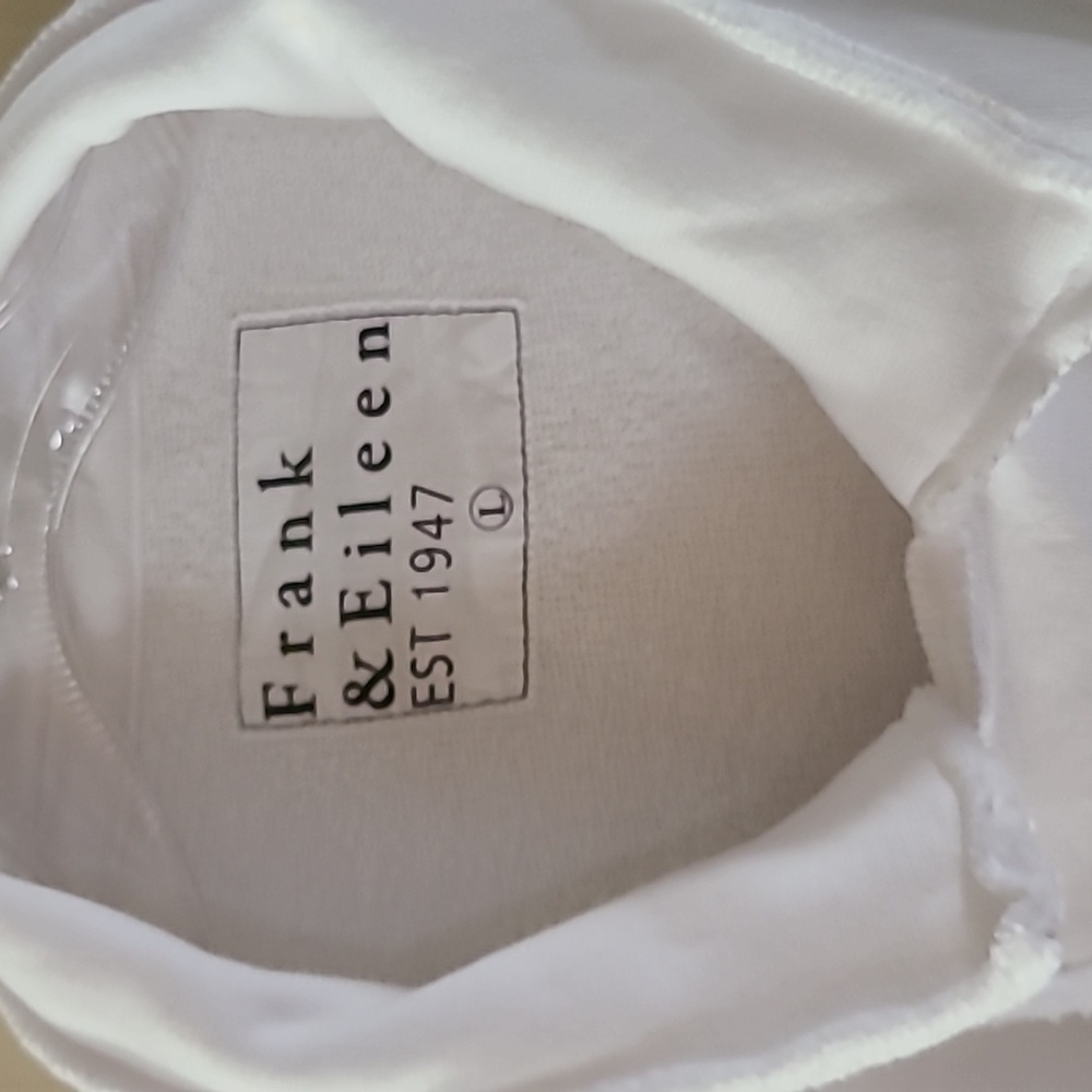 Frank & Eileen Belfast Triple Fleece Sweatshirt Peacoat  White Jacket - Picture 5 of 17